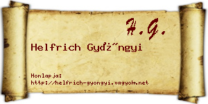 Helfrich Gyöngyi névjegykártya